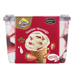 SORVETE GELATERIA SUNDAE CALDA COM MORANGO STER BOM 1,5L