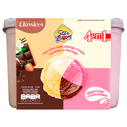 SORVETE NAPOLITANO 4 EM 1 STER BOM 2L