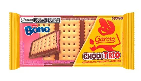 BISC CHOCOTRIO GAROTO 90G BONO MORANGO