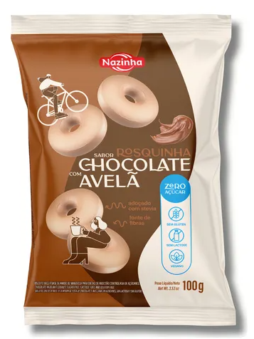 BISC NAZINHA SEQUILHO 100G ZACUCAR CHOCOLATEAVEL