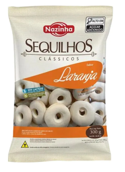 BISC NAZINHA SEQUILHO 300G LARANJA