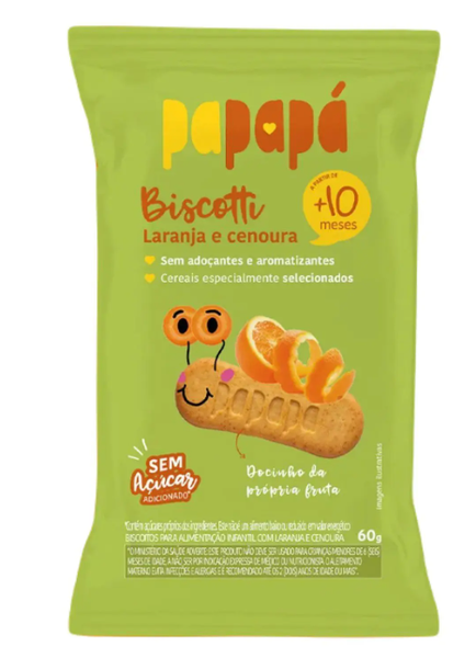 BISCOITO PAPAPA 60G LARANJA CENOURA