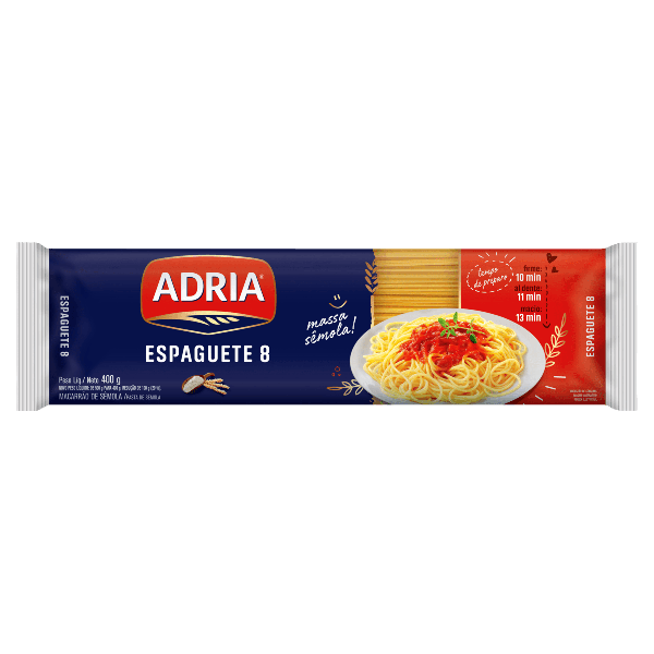MASSA ADRIA 400G SEMOLA ESPAGUETE N8
