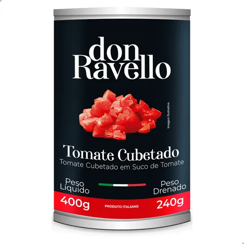 TOMATE PELADOS DON RAVELLO 400G CUBOS