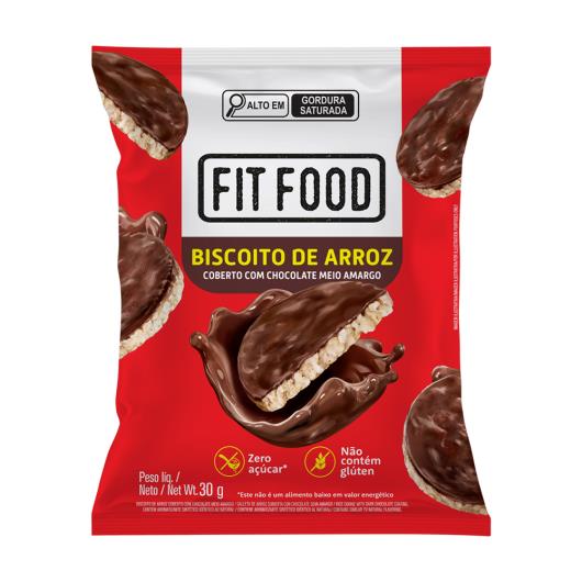 BISC ARROZ FIT FOOD 30G CHOC MEIO AMARGO