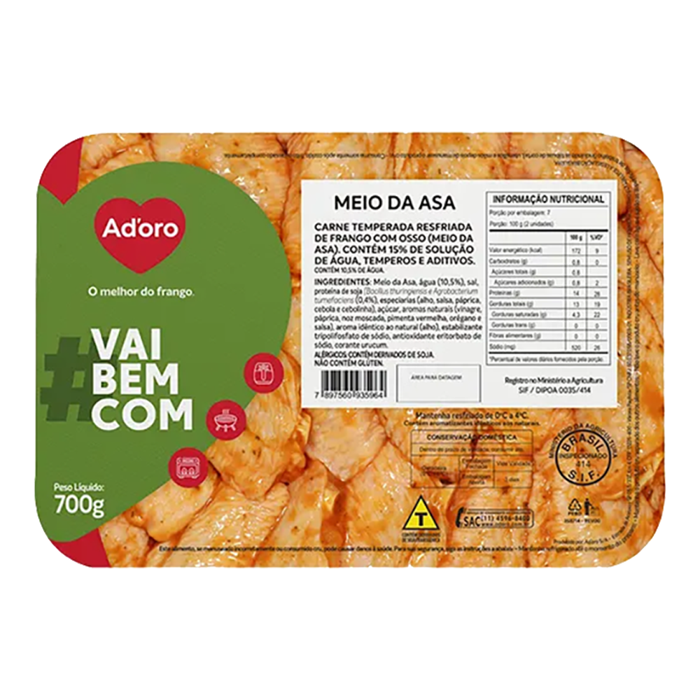 MEIO DA ASA ADORO 700G RESF