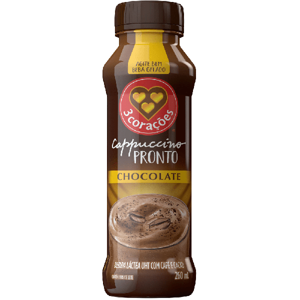 BEB LACTEA 3 CORACOES 260ML CHOCOLATE