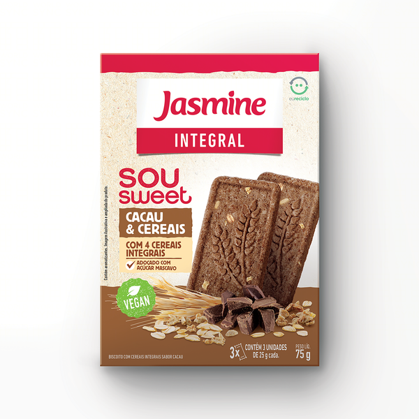 BISC JASMINE SWEET 75G CACAU E CEREAIS