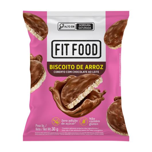 BISC ARROZ FIT FOOD 30G CHOC AO LEITE