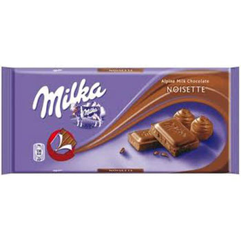 CHOC MILKA 100G NOISETTE