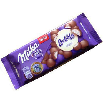CHOC MILKA 90G BUBBLY ALPINE MILK