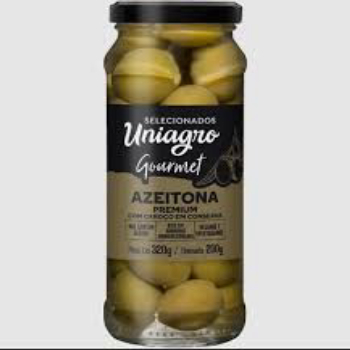 AZEITONA VERDE UNIAGRO 200G C/CAROÇ PREM