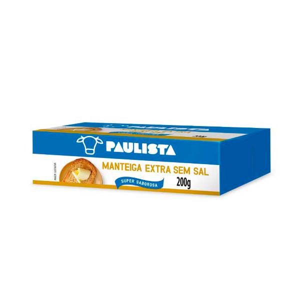 MANTEIGA TABLETE PAULISTA 200G S/SAL