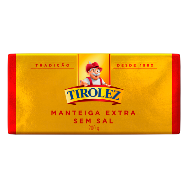 MANTEIGA TIROLEZ 200G SEM SAL TABLETE