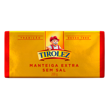 MANTEIGA TIROLEZ 200G SEM SAL TABLETE