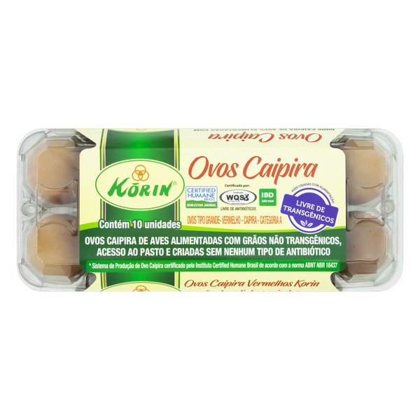 OVO CAIPIRA GRANDE KORIN C/10 UNIDADES