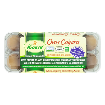 OVO CAIPIRA GRANDE KORIN C/10 UNIDADES