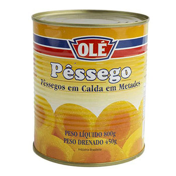PESSEGO EM CALDA OLE 450GR METADES