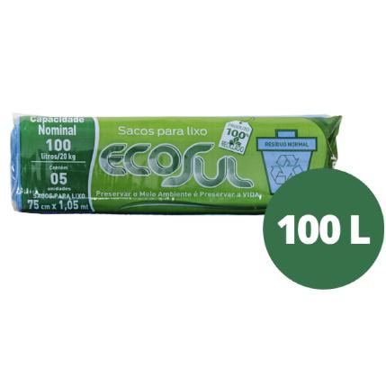SACO LIXO ECOSUL ROLINHO 100L C/5