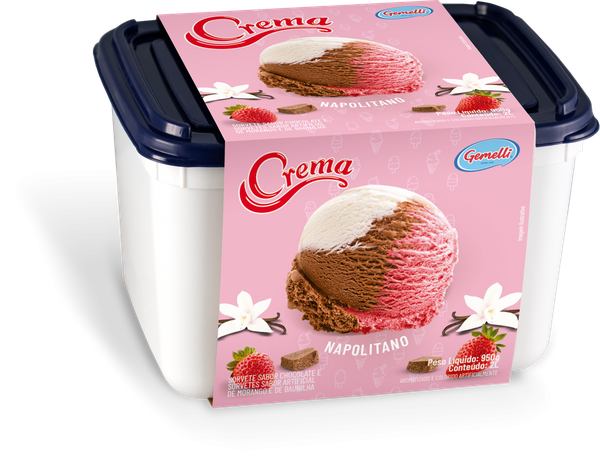 SORVETE GEMELLI 2L NAPOLITANO CREAN
