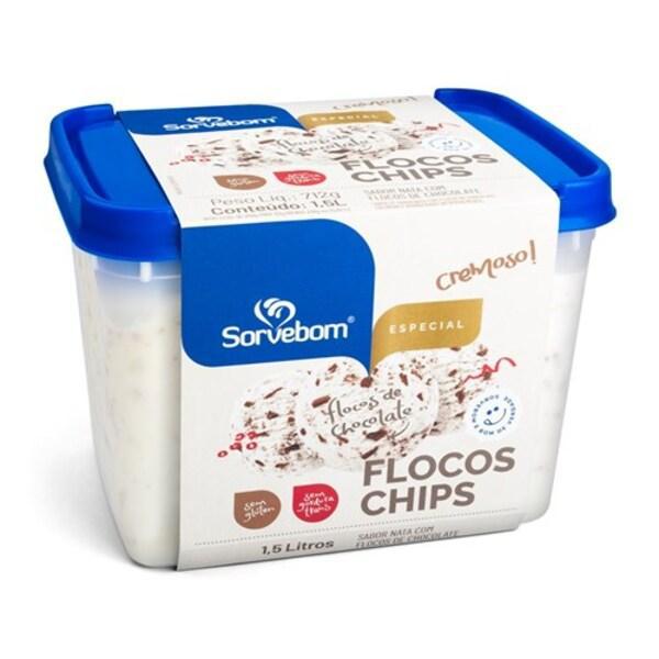 SORVETE SORVEBOM 2L FLOCOS CHIPS