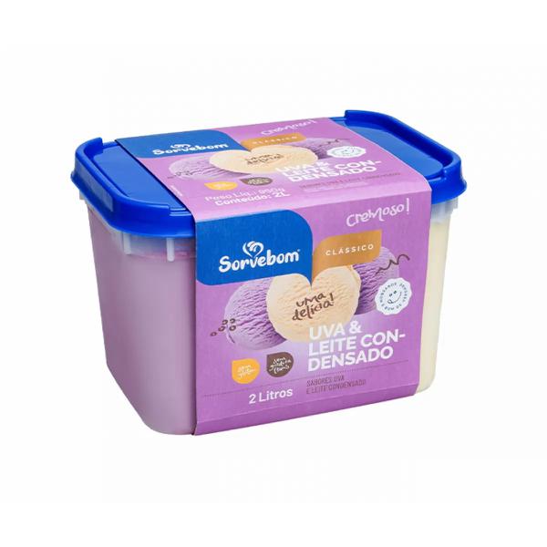 SORVETE SORVEBOM 2L UVA E LEITE COND