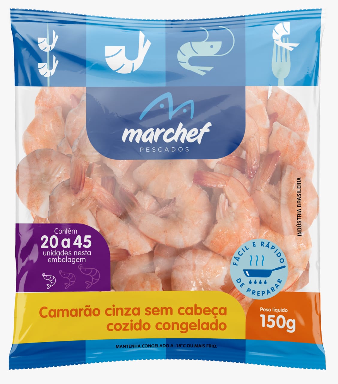 CAMARAO MARCHEF 150G S/ CABECA COZIDO 20/45