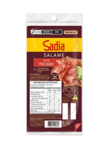 SALAME SADIA FATIADO 100G ITALIANO
