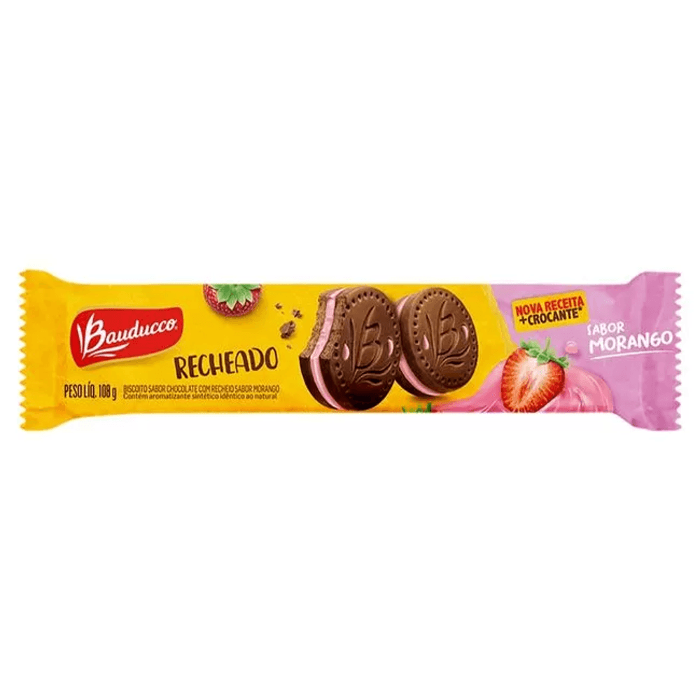 BISCOITO BAUDUCCO RECHEADO MORANGO 108G