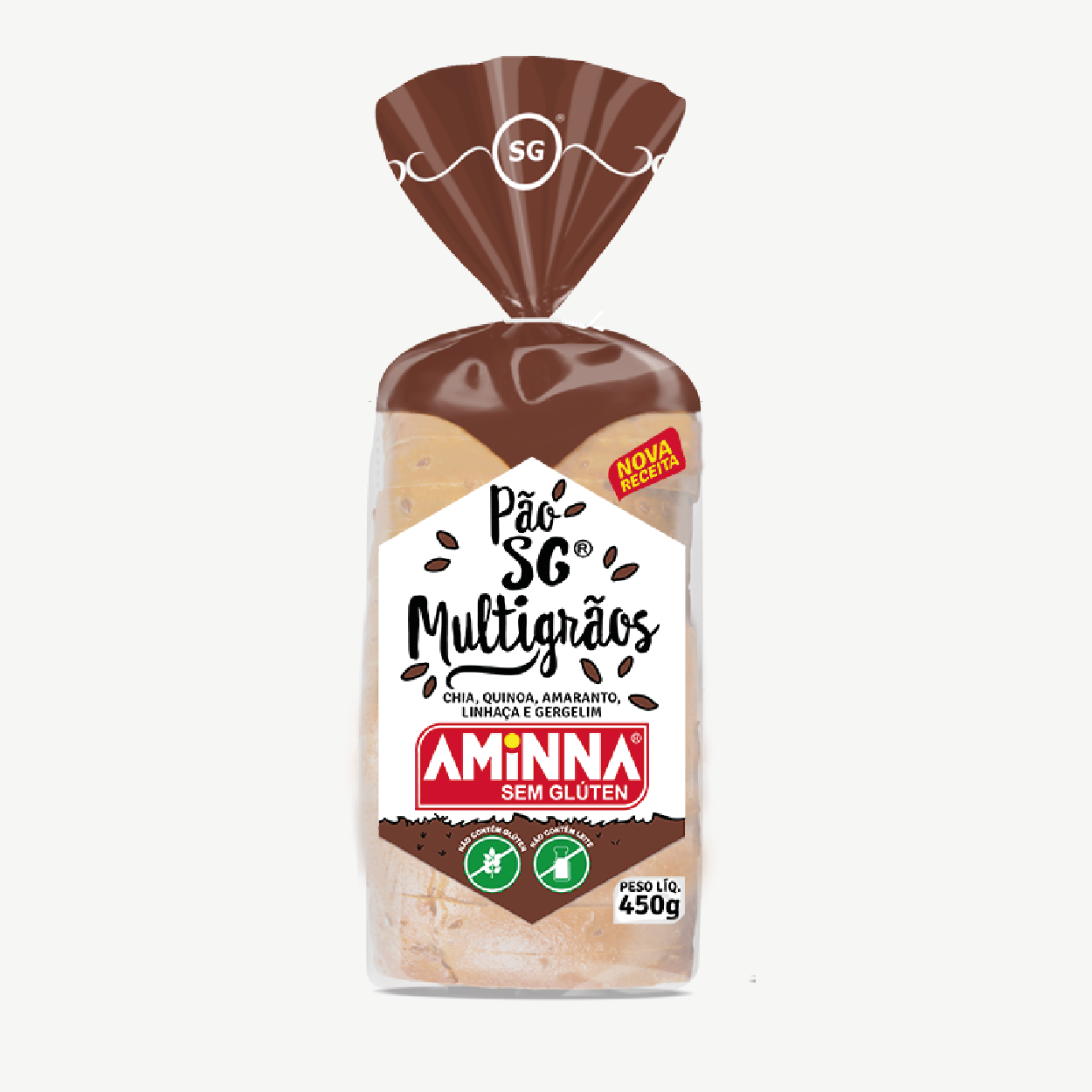 PAO AMINNA S/GLUTEN 450G MULTIGRAOS
