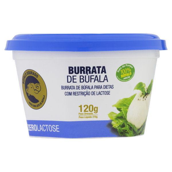 BURRATA BUFALO DOURADO ZERO LACTOSE 120G 