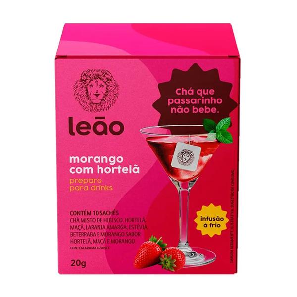 CHA LEAO DRINKS 20G MORANGO C/HORTELA