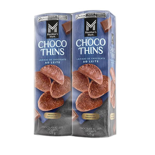 CHOCO THINS AO LEITE 2X125G MEMBER'S MAR