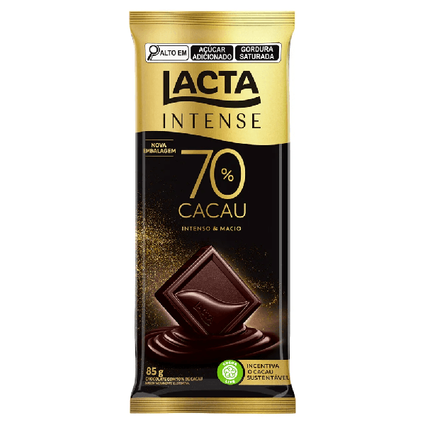 CHOCOLATE LACTA INTENSE 70% CACAU 85G 