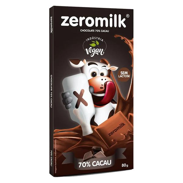 CHOCOLATE ZEROMILK 80G 70% PURO CACAU