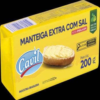 MANTEIGA CAVIL  EXTRA COM SAL TABLETE 200G