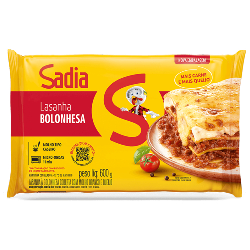 LASANHA SADIA 600G BOLONHESA