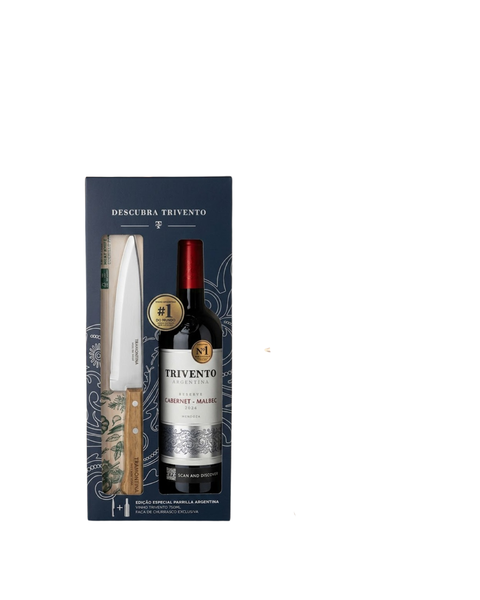 KIT VINHO ARG TRIVENTO + FACA 750ML CABE