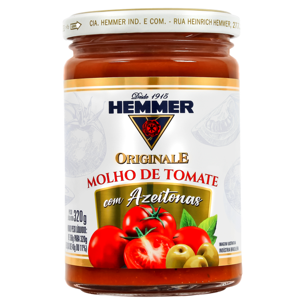 MOLHO TOMATE HEMMER 360G C/AZEITONAS