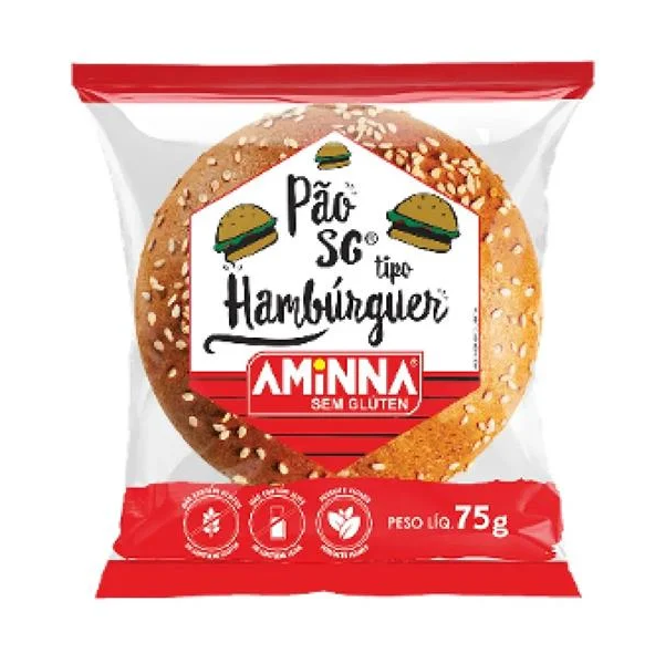 PAO HAMBURGUER AMINNA 75G S/GLUTEN