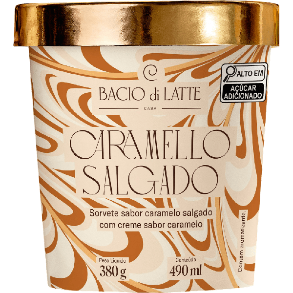 SORVETE BACIO DI LATTE 380ML CARAMEL SALGADO