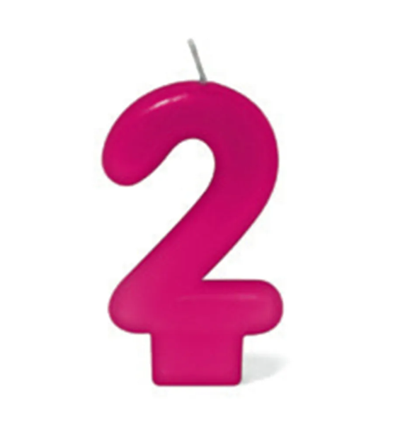 VELA DE ANIVERSARIO N2 ROSA