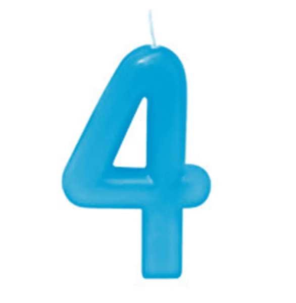 VELA DE ANIVERSARIO N4 AZUL