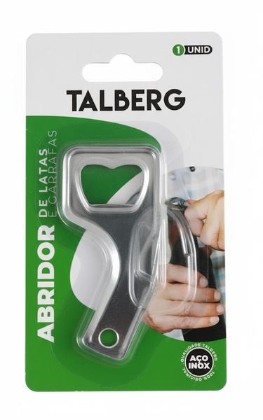 Abridor Lata e Garrafa Inox Talberg