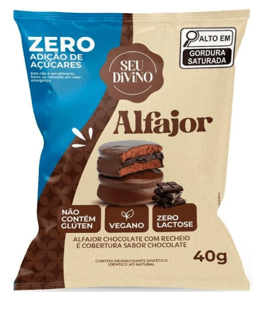 Alfajor Seu Divino 40g Chocolate S/ Acucar Vegano