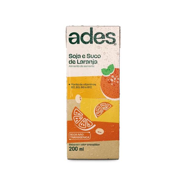 Alimento Soja Ades 200ml Laranja