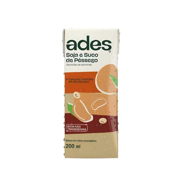 Alimento Soja Ades 200ml Pessego