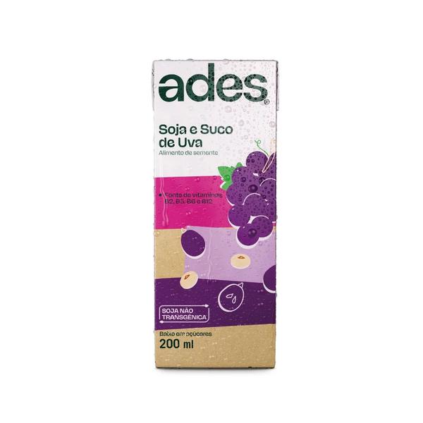 Alimento Soja Ades 200ml Uva