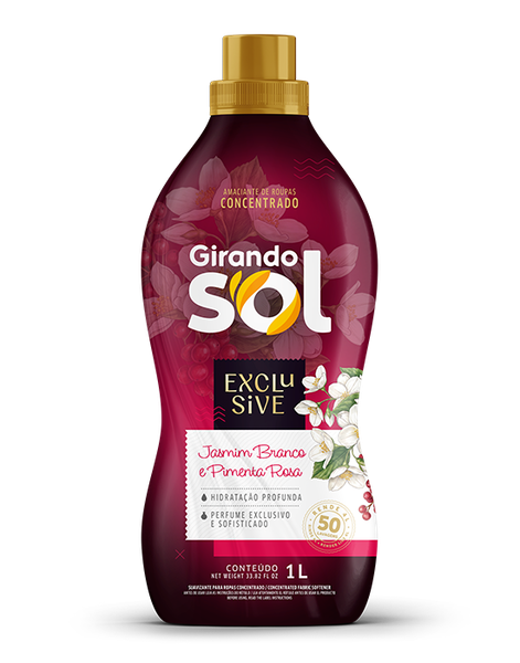Amaciante Conc Girando Sol 1l Jasmin Branco e Pimenta Rosa