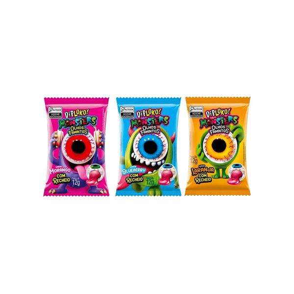 Bala Diploko 12g Gelatina Olhos Famintos
